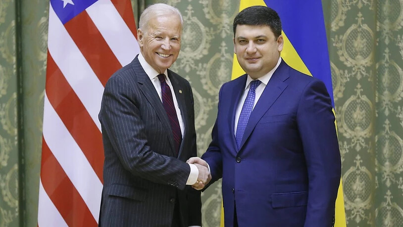 US-Vizepräsident Biden mit dem ukrainischen Regierungschef Groisman.