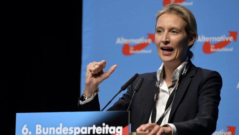 Alice Weidel am Parteitag der Alternative für Deutschland, an dem sie zur Spitzenkandidatin der rechtspopulistischen Partei wurde. Die 38-jährige Ökonomin hat auch ein Standbein in der Schweiz: Sie ist in Biel gemeldet. (Archivbild)