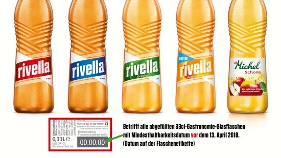 Mit dieser Illustration informiert Rivella über den Rückruf von Flaschen für die Gastronomie.