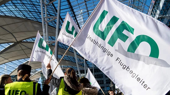 Die Gewerkschaft Ufo hat sich mit der Lufthansa geeinigt: Demonstration in München (Archivbild).