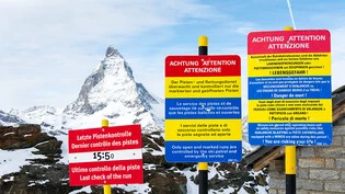 In der Schweiz gehört Mehrsprachigkeit zum Alltag. Das zeigen die Pistenschilder vom Matterhorn-Gipfel in Zermatt. Warum das so ist, thematisiert das Landesmuseum in Zürich in der Ausstellung "Sprachenland Schweiz".