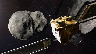 Der bei der Nasa-Mission "Dart" aus seiner Umlaufbahn geschubste Asteroid Dimorphos besteht einer neuen Studie zufolge aus losem Schutt. (Archivbild)