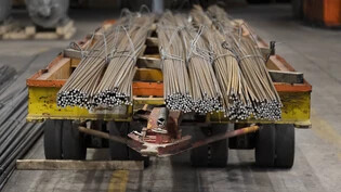 Ein Produkt der Stahl Gerlafingen AG: Stahl-Armierungseisen, hier zum Abtransport bereit. (Archivbild)
