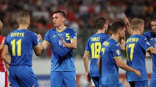 So wie hier im Spiel gegen Malta wollen Ukraines Fussballer auch gegen Bosnien-Herzegowina jubeln
