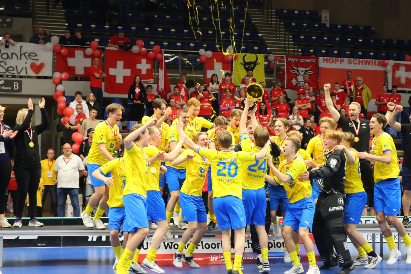 Pure Freude: Der Jubel beim schwedischen Team war nach dem Weltmeistertitel gross. 