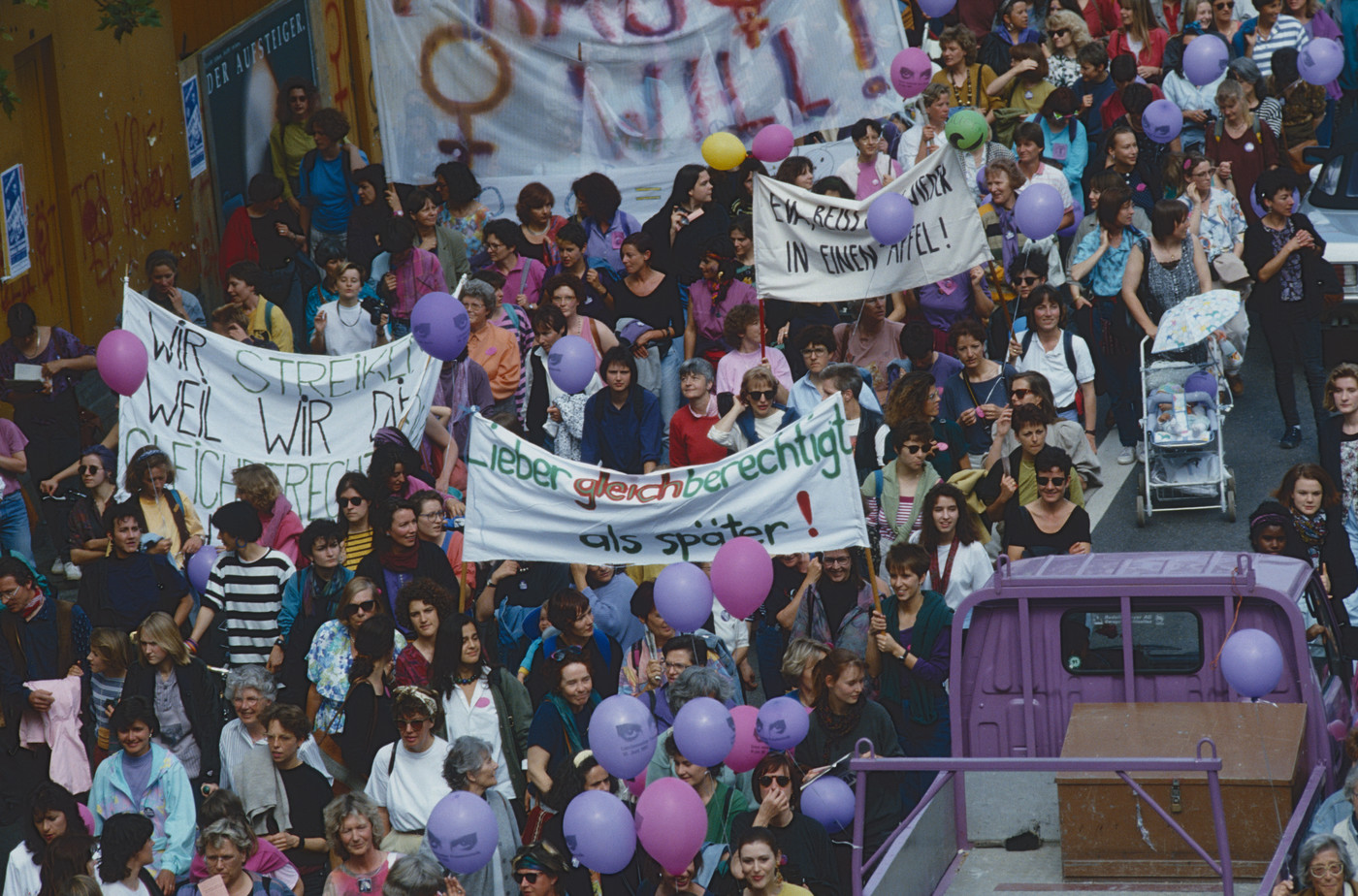 Frauenstreik 1991: Die grösste öffentliche Mobilisierung seit dem Landesstreik im Jahr 1918. Bild ETH-Bibliothek Zürich, Bildarchiv