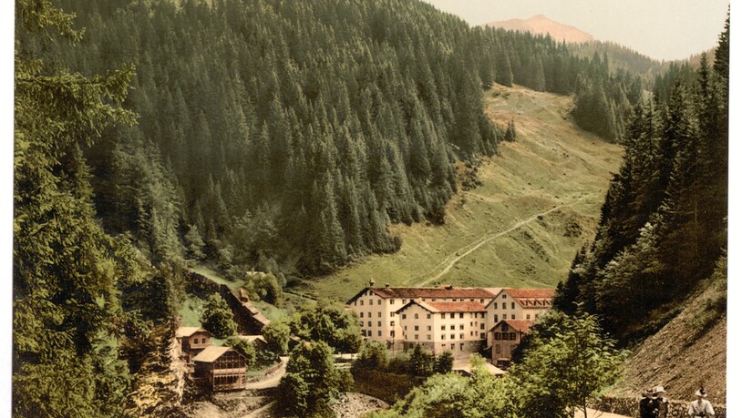 Bad Fideris um 1900. Die Anlage wurde 1967 durch ein Hochwasser zerstört.
