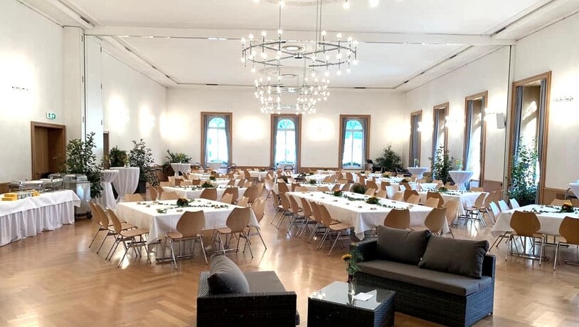 Vorübergehend tagt der Landrat im Saal des Restaurant Schützenhaus in Glarus. 