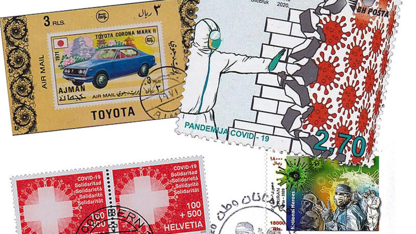 Rund um die Welt: Das Coronavirus ist auch auf Briefmarken verewigt worden – und der Name Corona wurde bereits früher aufgrund anderer Themen verwendet.