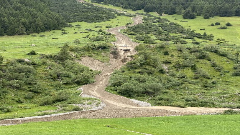 Das Gerinne des Breitzuges wurde durch die zum Teil sehr intensiven Niederschläge der letzten Jahre vertieft. 