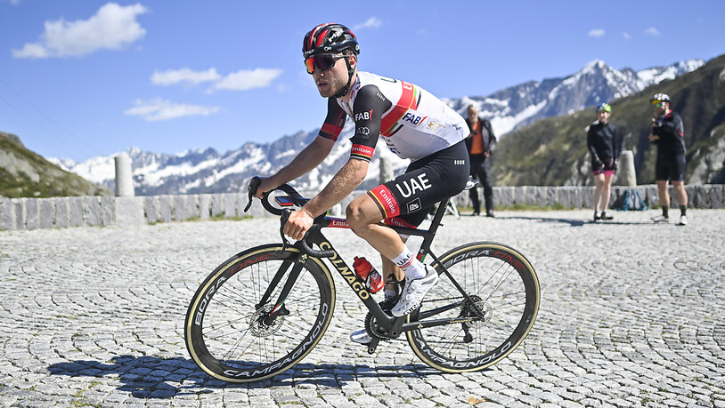 Marc Hirschi Mitte Juni an der Tour de Suisse unterwegs auf der Tremola, nun steht er in Brest am Start zu seiner zweiten Tour de France