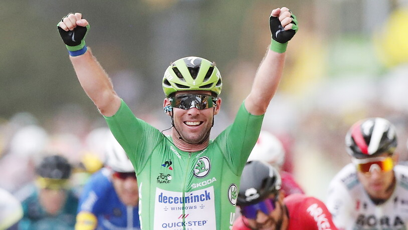 Kommt nicht mehr aus dem Jubeln heraus: Mark Cavendish feiert in Valence bereits seinen 33. Etappensieg an der Tour de France, den dritten in diesem Jahr