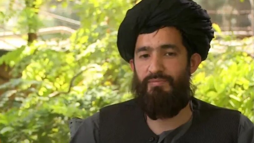 Der ranghohe Taliban-Funktionär Abdul Qahar Balkhi in einem TV-Interview mit dem Sender Al Jazeera vor einer Woche. (Archivbild)