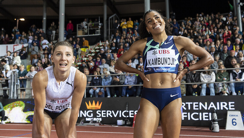 Die Olympia-Finalistinnen Ajla Del Ponte (links) und Mujinga Kambundji stehen auch beim Diamond-League-Final in Zürich über 100 m im Einsatz