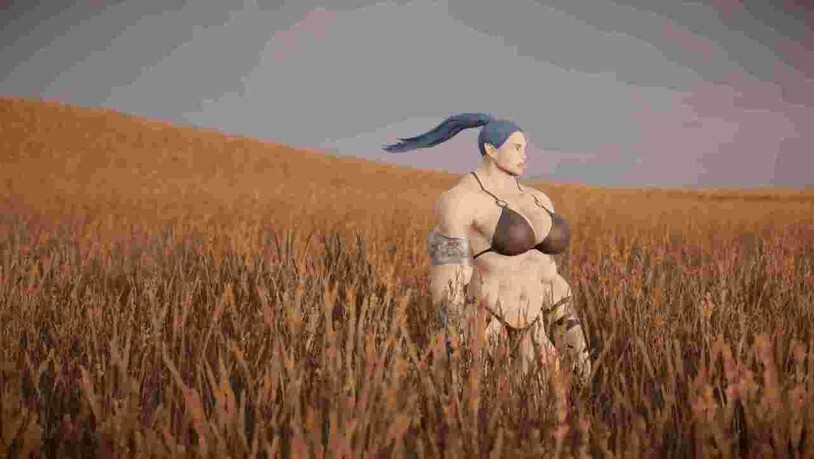Bei "Pastoral" von Theo Triantafyllidis kann man mit einem Transgender-Ork friedlich durch schöne Kornfelder wandeln.