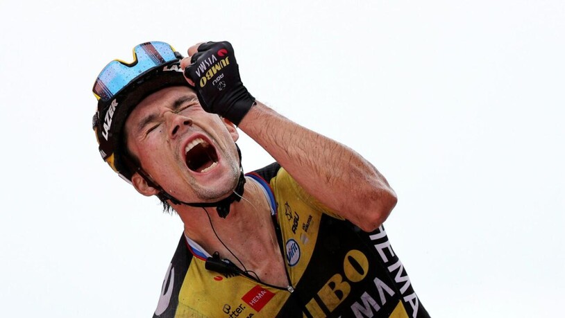 Schreit seine Freude heraus: Primoz Roglic ist wieder Vuelta-Leader