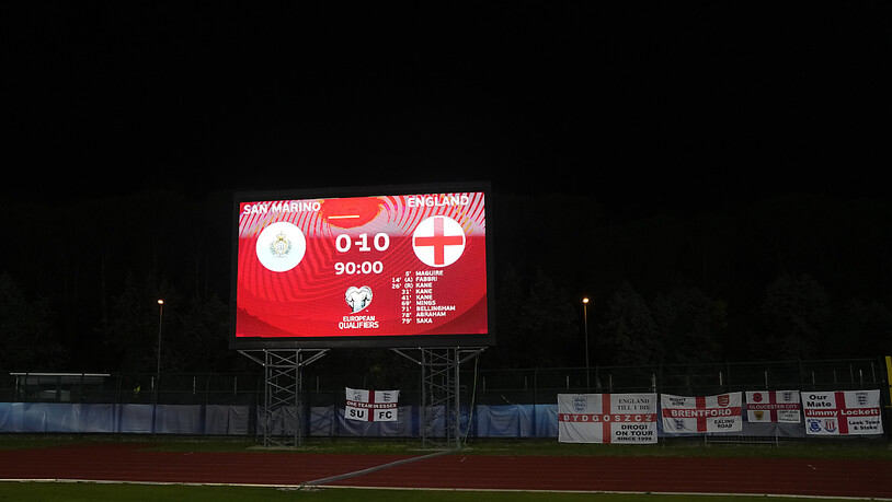 England gewann das letzten Spiel der WM-Qualifikation in San Marino mit 10:0