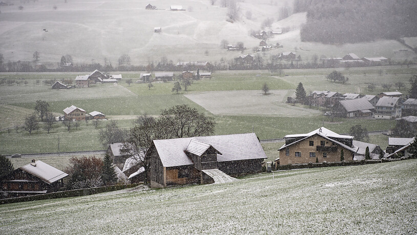 Oberdorf im Kanton Nidwalden am Freitagvormittag: Schnee auf 455 Metern über Meer.