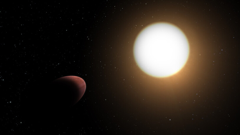 Um den Stern WASP-103 kreist ein Planet, dessen Form einem Rugbyball ähnelt. (Pressebild)