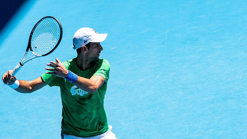 Novak Djokovic ist in Melbourne eifrig am Trainieren