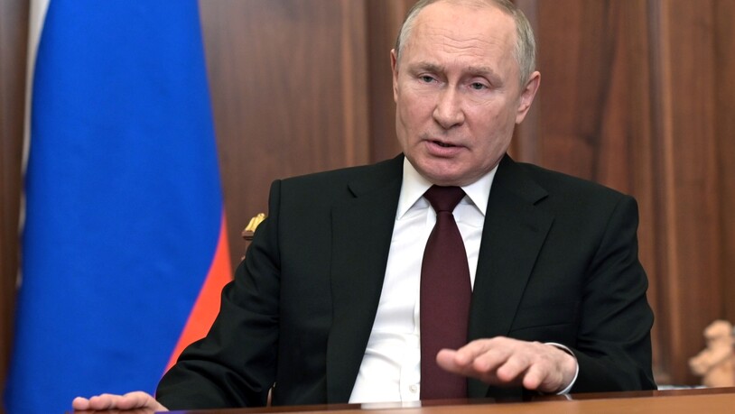 Fernsehansprache von Wladimir Putin. Foto: Aleksey Nikolskyi/Sputnik/dpa