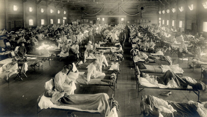 Die Spanische Grippe forderte 1918 und 1919 zwischen 50 und 100 Millionen Menschenleben: US-Soldaten in Quarantäne. (Archivbild)