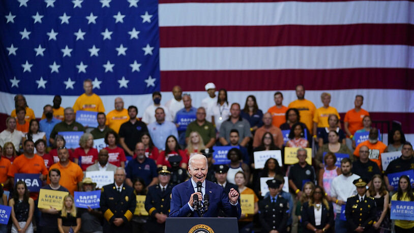 US-Präsident Joe Biden spricht auf dem Campus der Wilkes University im Bundesstaat Pennsylvania. Foto: Matt Slocum/AP/dpa