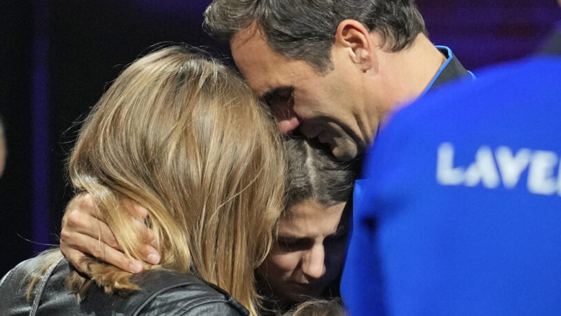 Familiäre Unterstützung: Roger Federer mit Ehefrau Mirka und ihren Kindern