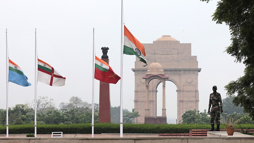 Das India Gate im Anfang des 20. Jahrhunderts noch von der britischen Kolonialmacht erbauten Neu-Delhi. (Archivbild)