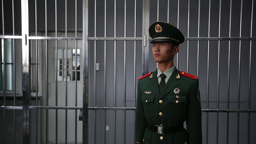 Eine Woche vor einem Gefängnistrakt in der chinesischen Hauptstadt Peking. (Archivbild)