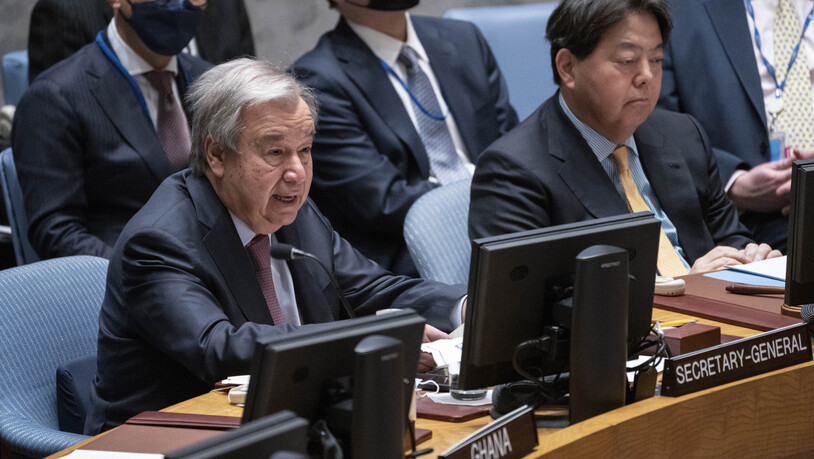 UN-Generalsekretär Antonio Guterres: «Unsere Welt wird an einer Reihe von Fronten von einem perfekten Sturm heimgesucht». Foto: John Minchillo/AP/dpa