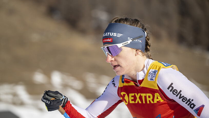 Muss die rote Startnummer der Weltcup-Leaderin im Sprint abgeben: Nadine Fähndrich lief in Toblach auf den 11. Platz