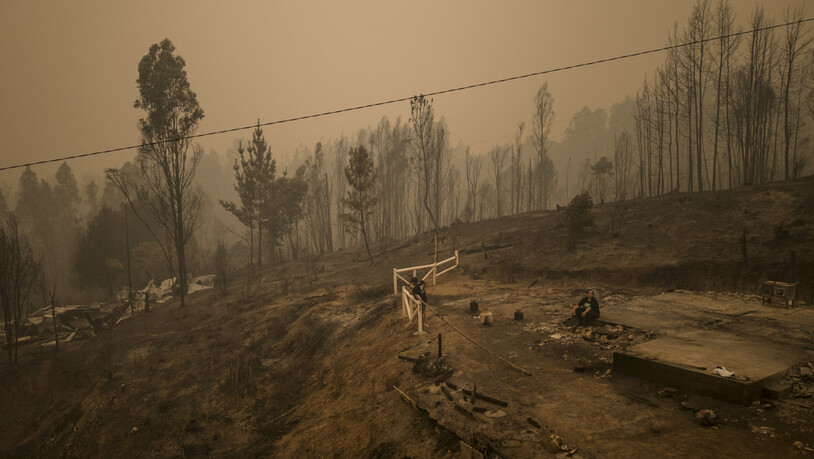 Die verkohlten Überreste eines Hauses nach einem Waldbrand. Foto: Matias Delacroix/AP/dpa