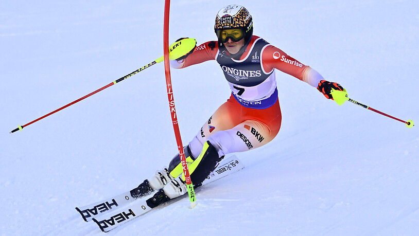 Wendy Holdener unterwegs im WM-Kombi-Slalom, in welchem sie die Bestzeit aufstellte