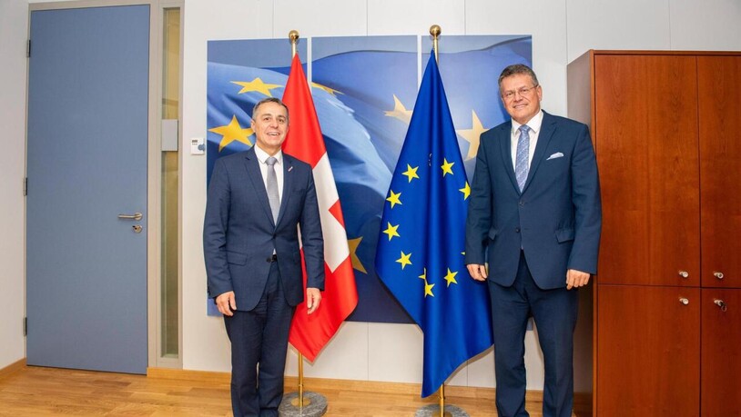 Bundesrat Ignazio Cassis trifft am Mittwochabend EU-Kommissions-Vizepräsident Maros Sefcovic in Bern zu einem Arbeitsessen. (Handout EU-Kommission)