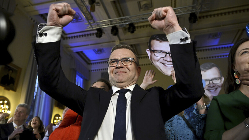 dpatopbilder - Petteri Orpo liegt mit seiner Nationalen Sammlungspartei bei der Parlamentswahl in Finnland vorne. Foto: Antti Aimo-Koivisto/Lehtikuva/AP/dpa