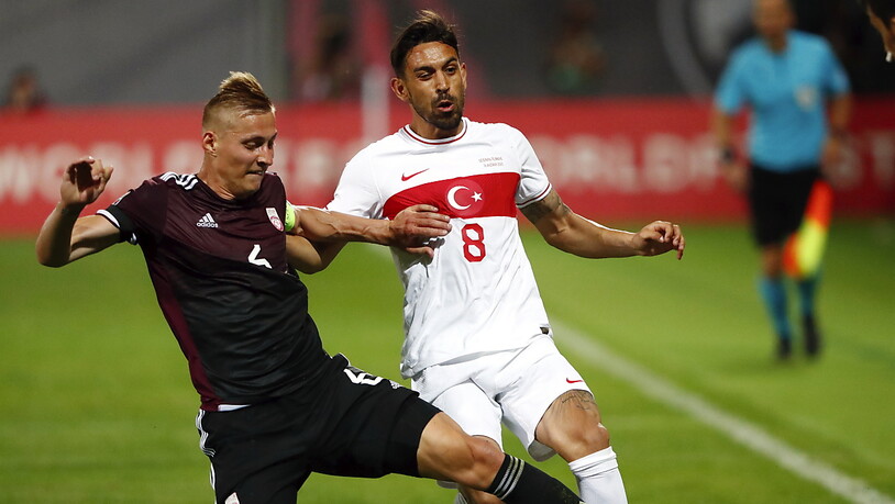 Der Lette Kristers Tobers beim EM-Qualifikationsspiel gegen die Türkei