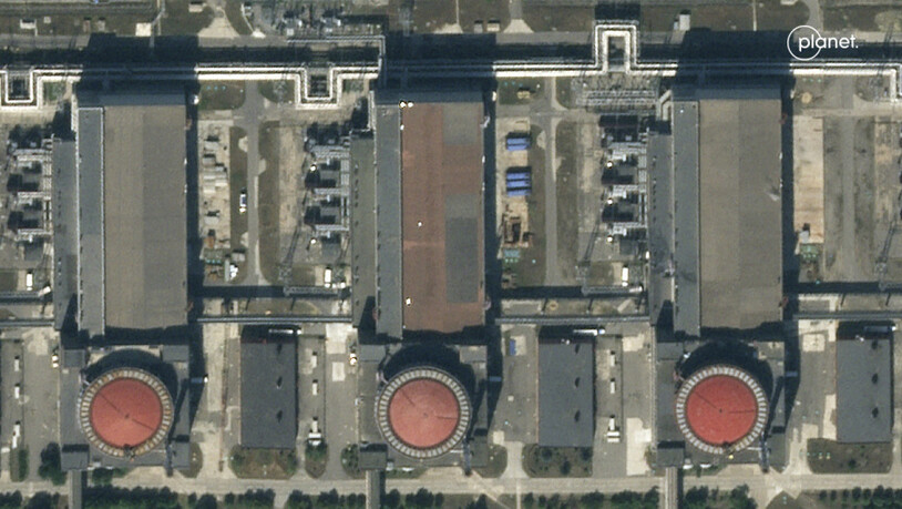 HANDOUT - Das Kernkraftwerk Saporischschja aus der Vogelperspektive. Foto: Planet Labs PBC/AP/dpa - ACHTUNG: Nur zur redaktionellen Verwendung und nur mit vollständiger Nennung des vorstehenden Credits