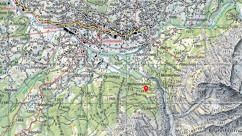 Im Gebiet "unter der Roteflüö" ist in Grindelwald die Leiche eines vermissten Engländers gefunden worden.