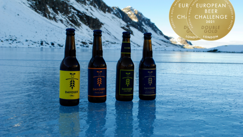 Gold abgeräumt: Davoser Craft Beer wurde an der European Beer Challenge prämiert.