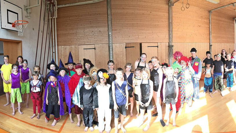 Dieses Foto zeigt die Wiesner Schüler, die beim Zirkus Lollypop mitgewirkt haben.  