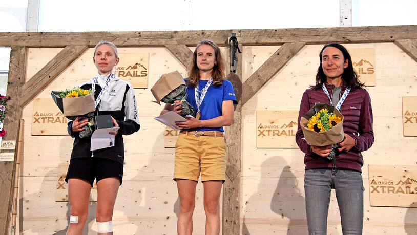Alexandra Wallimann (Mitte) siegte im «Gold Run» der Damen. 