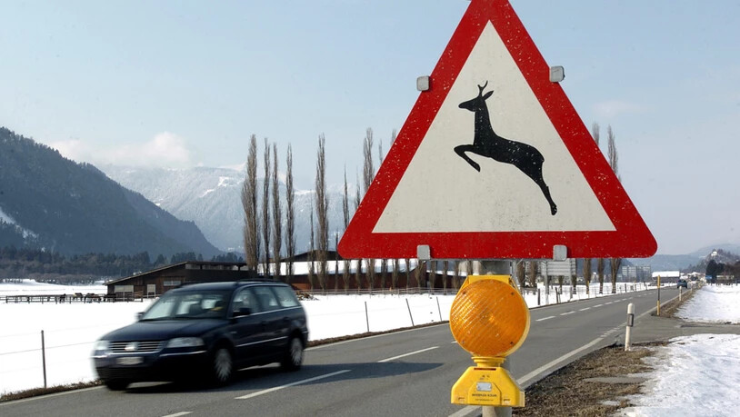 In Graubünden wird vielerorts vor Wildwechsel gewarnt.