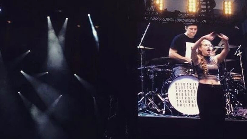 Auf der Bühne mit den Jungs von Breitbild am Moon and Stars in Locarno. Bild Instagram @ellen_wolf