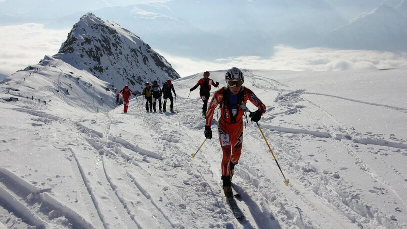 Marco Wildhaber war der Schnellste auf der Strecke «Verclisa» des Skitourenrennens Trofea Péz Ault. Bild G. Venzin