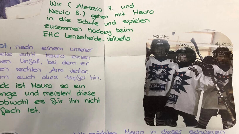 Nevio und Alessio wollen ihren Freund Mauro überraschend und schreibem dem «Südostschweiz»-Christkind.