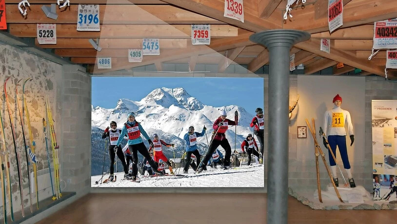 Im Mueseum Alpin in Pontresina wird die Geschichte des Engadin Skimarathon anschaulich präsentiert.