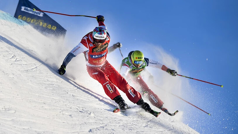 Alex Fiva (vorne) ist mit elf Weltcupsiegen der erfolgreichste Schweizer Skicrosser im Olympia-Quartett