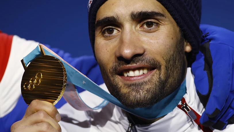 Martin Fourcade mit einer seiner drei Goldmedaillen