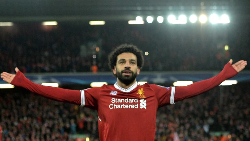Mohamed Salah lässt sich an der Anfield Road feiern